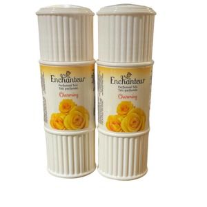 Enchanteur Charming Perfumed Talc for Women- 50g with Roses- Pack of 2 -exp11/23